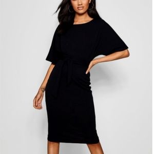 BooHoo petite black formal dress